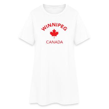 WINNIPEG, CANADA - Robe T-shirt Femme - blanc - Devant