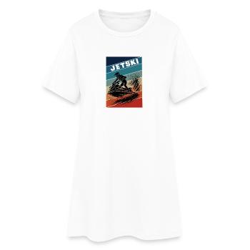 Jet Ski vintage – Surfez sur les vagues - Robe T-shirt Femme - blanc - Devant
