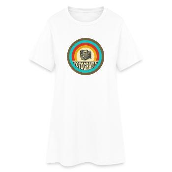 Appareil photo photo rétro Fotografia - Robe T-shirt Femme - blanc - Devant