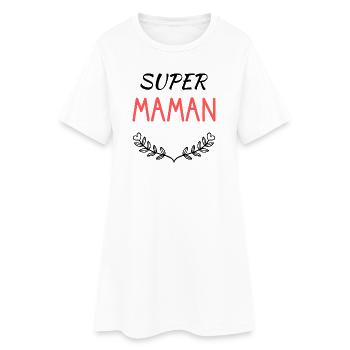 MAMAN. FÊTE DES MÈRES. COEUR. FÊTE. BONNE FÊTE - Robe T-shirt Femme - blanc - Devant