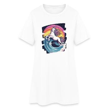 Licorne - Robe T-shirt Femme - blanc - Devant