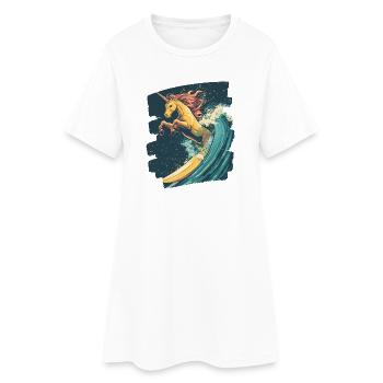 Licorne - Robe T-shirt Femme - blanc - Devant