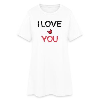 MOM. MOTHER'S DAY. HEART. FEAST. HAPPY BIRTHDAY - Women’s T-Shirt Dress - white - Front
