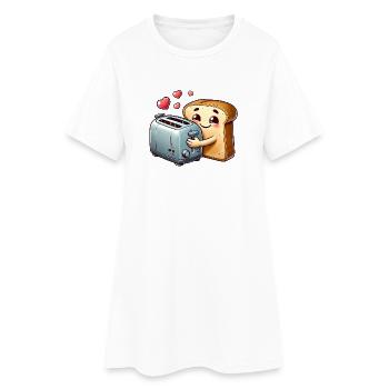 Toast Bread Loves Grille-pain - Robe T-shirt Femme - blanc - Devant