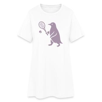 Joueur de tennis pingouin minimaliste - Robe T-shirt Femme - blanc - Devant