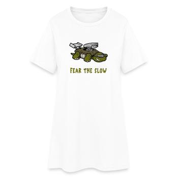 Peur de la lenteur tortue - Robe T-shirt Femme - blanc - Devant