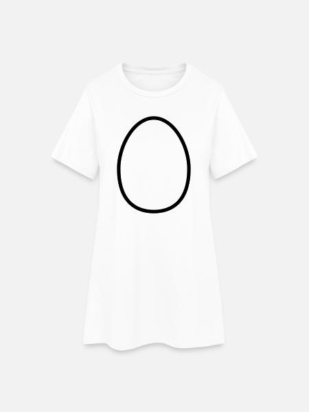 Easter Egg Contour – Minimalist Easter Design - Women’s T-Shirt Dress - white