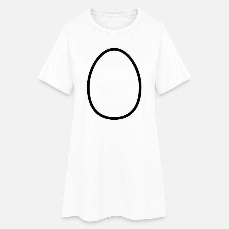Easter Egg Contour – Minimalist Easter Design - Women’s T-Shirt Dress - white