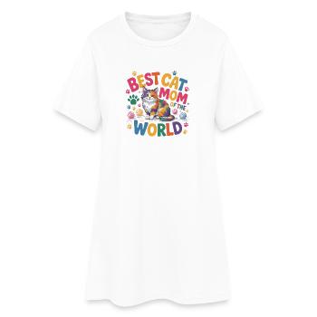 Meilleure maman chat du monde - Robe T-shirt Femme - blanc - Devant