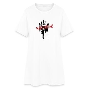 Dessin de fichier secret avec avertissement - Robe T-shirt Femme - blanc - Devant