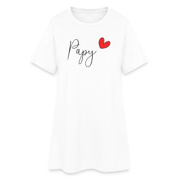 PAPY. FÊTE DES PÈRES. BONNE FÊTE PAPY. JE T'AIME. - Robe T-shirt Femme - blanc - Devant