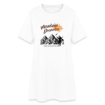 Mountain Dreamer - Frauen T-Shirt-Kleid - Weiß - Vorne