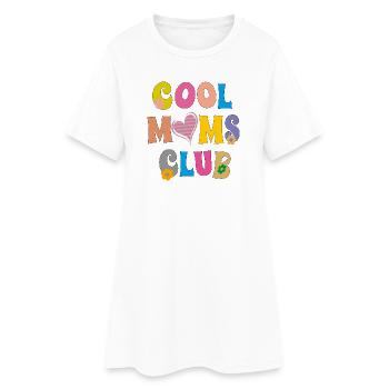cool moms club - Frauen T-Shirt-Kleid - Weiß - Vorne