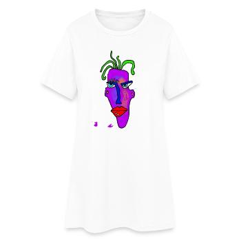 Neon Portrait Color Explosion - Women’s T-Shirt Dress - white - Front
