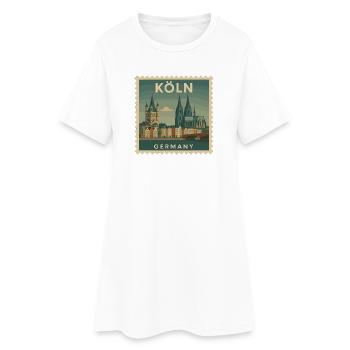 Timbre souvenir de Cologne - Robe T-shirt Femme - blanc - Devant