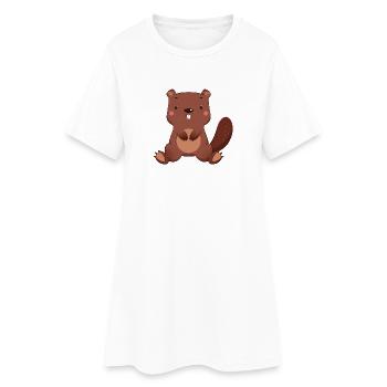 Castor - Robe T-shirt Femme - blanc - Devant