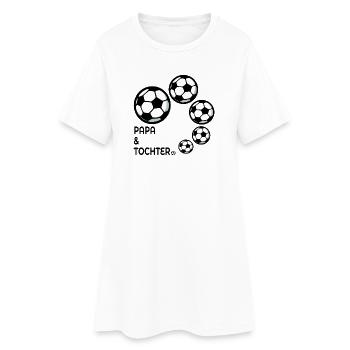 Vatertag Papa Tochter Fussball - Frauen T-Shirt-Kleid - Weiß - Vorne