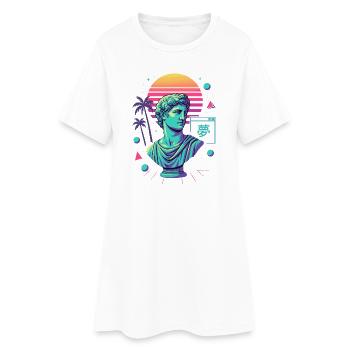 Vaporwave Aesthetics – Ancient Meets Neon - Women’s T-Shirt Dress - white - Front