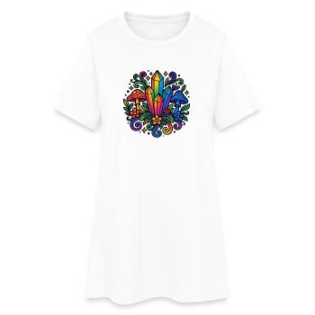 Crystal Bloom – Magical Crystal World - Women’s T-Shirt Dress - white - Front