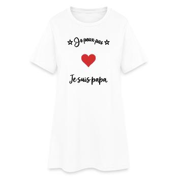 FÊTE DES PÈRES. BONNE FÊTE PAPA. PAPA. BONNE FÊTE. - Robe T-shirt Femme - blanc - Devant