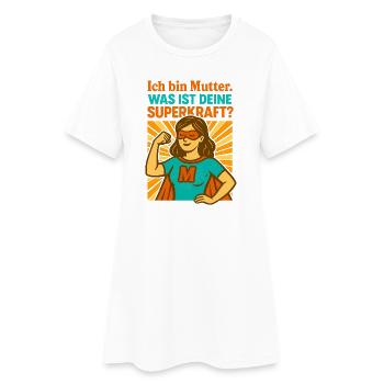 Super maman - Robe T-shirt Femme - blanc - Devant