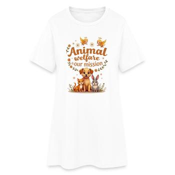 Le bien-être animal est notre mission - Robe T-shirt Femme - blanc - Devant