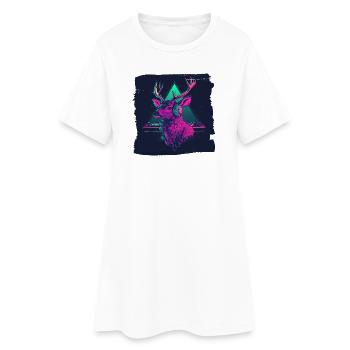 Neon DJ Hirsch – Fête amusante Hirsch - Robe T-shirt Femme - blanc - Devant