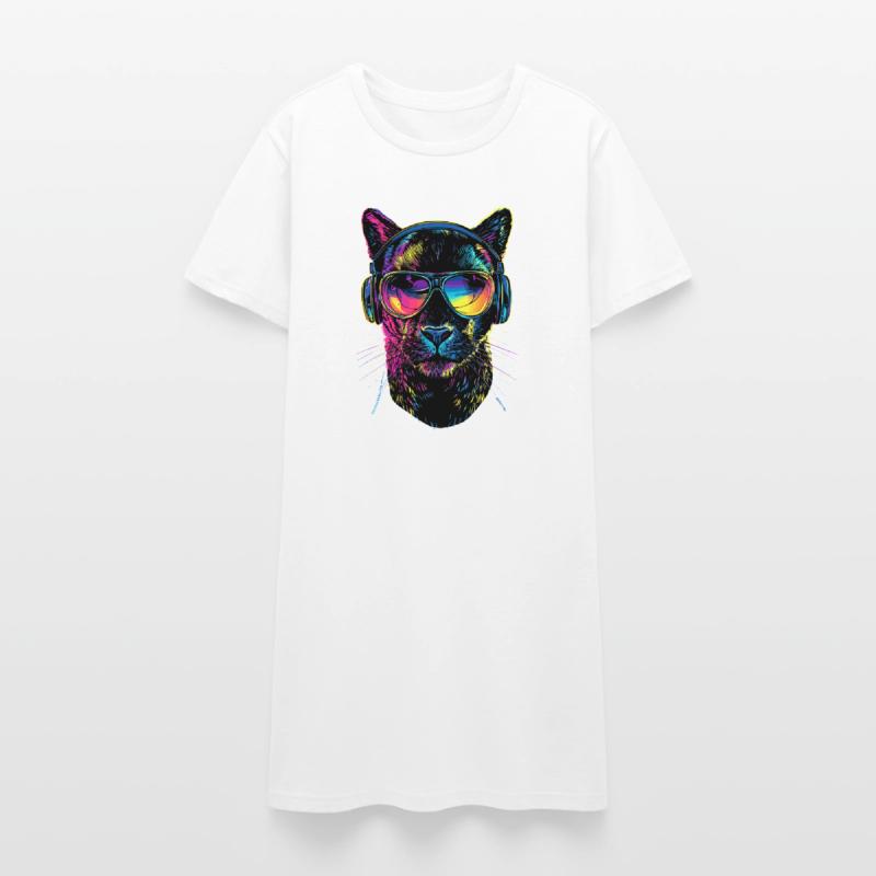 Panthère Léopard Grand Chat Mignon Gros Chat Panter Robe T-shirt Femme