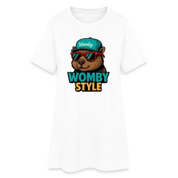 Womby Style Beaver with Sunglasses - Women’s T-Shirt Dress - white - Front