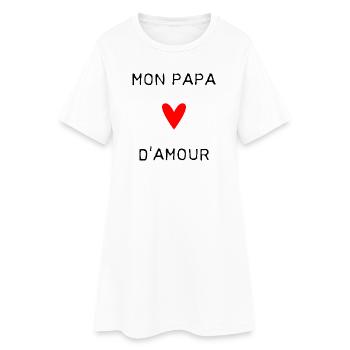 FÊTE DES PÈRES. BONNE FÊTE PAPA. PAPA. BONNE FÊTE. - Robe T-shirt Femme - blanc - Devant