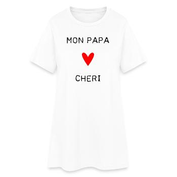 PAPA. FÊTE DES PÈRES. BONNE FÊTE PAPA. BONNE FÊTE. - Robe T-shirt Femme - blanc - Devant