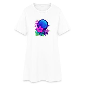 Néon Tropic Lune - Robe T-shirt Femme - blanc - Devant