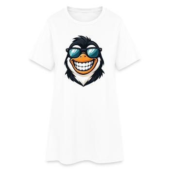 Cool pingouin lunettes de soleil Été sourire Fun - Robe T-shirt Femme - blanc - Devant