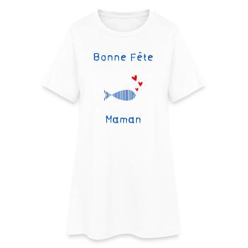 BONNE FÊTE. COEUR. BONNE FÊTE MAMAN. MAMAN - Robe T-shirt Femme - blanc - Devant