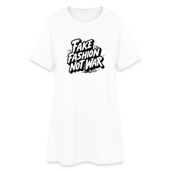 La fausse mode, pas la guerre - Robe T-shirt Femme - blanc - Devant
