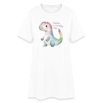 Mignon dinosaure arc-en-ciel - Passez une journée rawr-some ! - Robe T-shirt Femme - blanc - Devant
