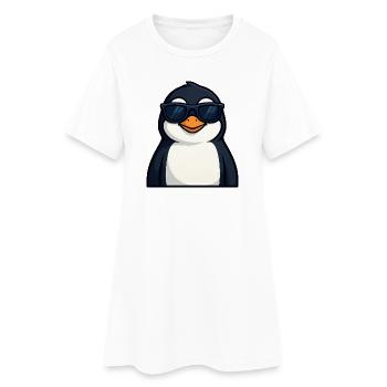 Pingouin cool avec des lunettes de soleil Été Drôle - Robe T-shirt Femme - blanc - Devant