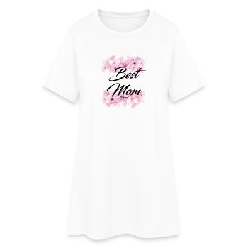 Best Mom, en noir sur fleurs de cerisier - Robe T-shirt Femme - blanc - Devant