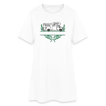 Campeur en couronne avec espace pour le texte ou le nom - Robe T-shirt Femme - blanc - Devant