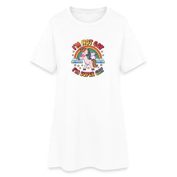 Mois de la fierté LGBTQ - Je ne suis pas gay, je suis supergay - Robe T-shirt Femme - blanc - Devant