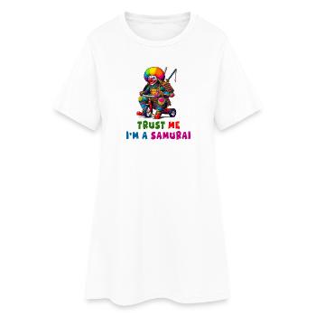Clown samouraï - Robe T-shirt Femme - blanc - Devant