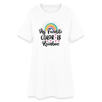 LGBTQ Pride Month - Meine Lieblingsfarbe ist Regenbogen - Frauen T-Shirt-Kleid - Weiß - Vorne