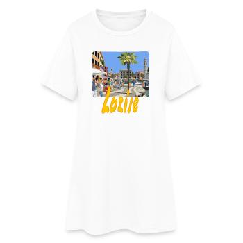 Lazise - Frauen T-Shirt-Kleid - Weiß - Vorne