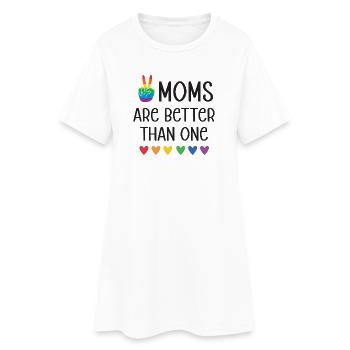 Mois de la fierté LGBTQ - Deux mamans valent mieux qu’une - Robe T-shirt Femme - blanc - Devant