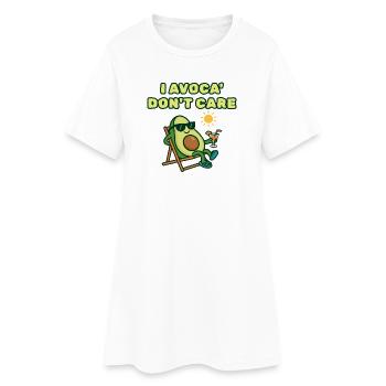 Avocado Chill : Avoca m’en fiche - Robe T-shirt Femme - blanc - Devant