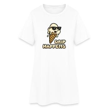 Glace qui goutte - Robe T-shirt Femme - blanc - Devant