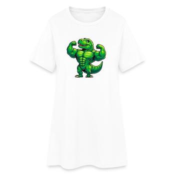 Entraîneur de cerf-volant solide avec conception musculaire - Robe T-shirt Femme - blanc - Devant