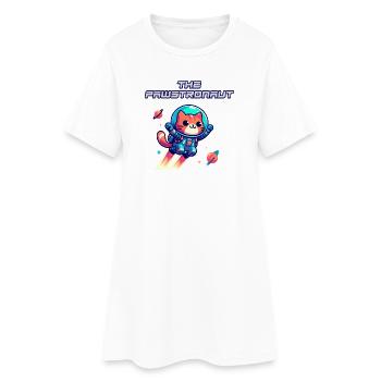 L’astronaute Cat dans l’espace - Robe T-shirt Femme - blanc - Devant