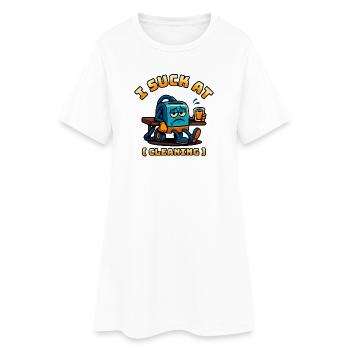 Je soupire en - Robe T-shirt Femme - blanc - Devant