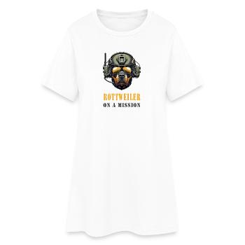 Rottweiler in Mission - Frauen T-Shirt-Kleid - Weiß - Vorne